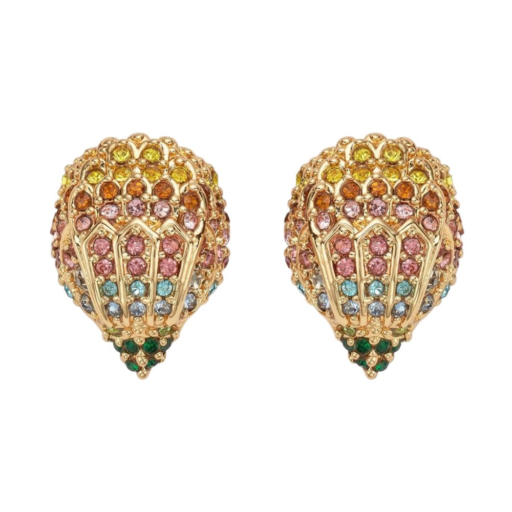 Kurt Geiger London Multicolor Crystal Pavè Eagle Head Stud Earrings